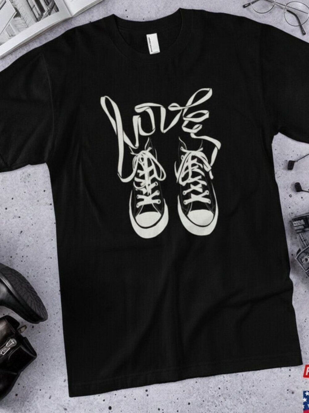 Love Converse Style Sneakers Graphic T-Shirt Cute Casual Streetwear Unisex